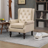 COOLMORE Wood Frame Armchair, Modern Accent Chair Lounge Chair with Sturdy Wood Legs for Living Room W395109981