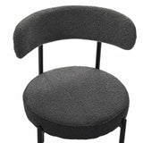 ZUN Grey Boucle Dining Chairs Set of 2,Mid-Century Modern Curved Backrest Chair,Round Upholstered 17280541