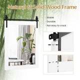 30" x22" Natural Wall Mount Mirror with Wood Frame 17624636
