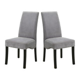 Set of 2 Velvet Upholstered Dining Side Chairs, Grey and Black B016P223085
