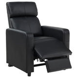 Black Upholstered Push-Back Recliner B062P145564