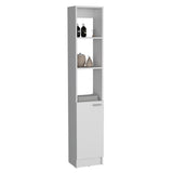 ZUN Linen Cabinet, 1 Door, 6 Shelves, White B097P199753