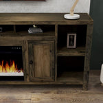 ZUN 84 inch Electric Fireplace TV Stand for TVs up to 95 inches, Minimal Assembly, Barnwood Finish B108P160232