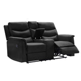 2-SEATER MOTION SOFA BLACK PU W223P149016