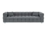 Grey teddy fleece sofa 80 inch discharge in living room bedroom with two throw pillows hardware foot W1278141700
