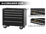 5-Drawer Rolling Tool Chest w/Lock & Key, Tool Storage Cabinet with Wheels, Top Cushion & Drawer W2660P217921
