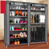 Double Rows 9 Lattices Combination Style Shoe Cabinet Gray 63823793
