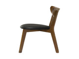 Set of 2 Dining Chairs With Black Leatherette Seat, Dark Walnut B016P368770