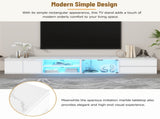 ON-TREND Modern APP Controlled LED TV Stand for TVs Up to 105'', Faux Marble Tabletop Media Console N721P171537K