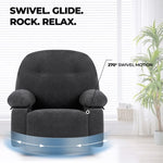 ZUN Modern Chenille Recliner Chairs Swivel Massage Rocker Recliner with Heat W1692P154176