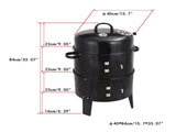 Outdoor double-layer grill, charcoal wood fired braising and smoking stove 67537231