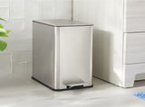 Bathroom Trash Can, 2.6 Gallon Stainless Steel, Step Garbage Bin with Soft Close Lid, Silver 56733340