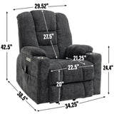 ZUN Large Power Lift Recliner Chair with Massage and Heat for Elderly, Overstuffed Wide Recliners, Heavy 16919319