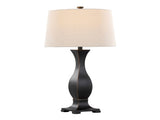 29" Contemporary Polyresin Table Lamp in Oil Rubbed Bronze Polyresin with Oat Linen Shade from B202P224052
