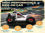 White 6V Kids Electric Toy Car Forward & Reverse Function, Wear-Resistant Wheels Ride-On for 77779051