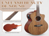 KMA201 41-inch walnut top acoustic guitar with matte binding, comes with a 15W amplifier, bag, 84449469