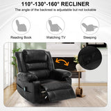 ZUN Breathable Leather Massage Recliner Chair Manual Living Room Reclining Sofa W1403P156678