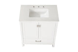 30" Bathroom Vanity with Sink Combo, Fully Assembled Bathroom Sink Cabinet with Marble Countertop, W1573P237851