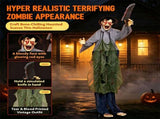 Crawling Zombie Halloween Decoration, Voice & Clap Activated Animated Groundbreak Zombie Prop with 77507655