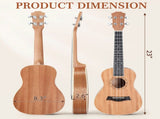 23in mahogany body rosewood fingerboard ukulele, cotton bag, capo, strap, picks*3, wrench tool 11113742