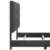King Size Grey Squares Upholstered Platform Bed B108P160259