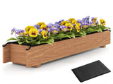 Pine Wood Raised Garden Bed with Drainage Holes & Protective Liner, Indoor Outdoor Planter Box for 48342172