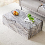 ZUN Modern MDF coffee table with grey texture pattern -39.3x23.6x11.8 inches - stylish and durable W1151P188000