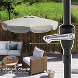 8.8FT Elegance Patio Umbrella, UPF 30 Outdoor Market Umbrella with 8 Ribs, Push Button Tilt,Light 14934477