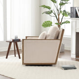 COOLMORE Corduroy Swivel Chair, Comfy Accent Sofa Chair for Living Room, 360 Degree Swivel W395P209380