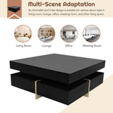 ZUN ON-TREND Modern High Gloss Coffee Table with 4 Drawers, Multi-Storage Square Cocktail Tea Table with WF314582AAB