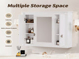 Bathroom Wall Cabinet with Mirror, Wall Mounted Medicine Cabinet with 4 Shelves, Mirrored Door Over 58103188