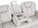 BENZ LED & Power Reclining Sofa Made With Faux Leather in Ice 659436286627