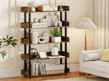 5-Tier Anti-Tipping Open Bookcase with Elevated Legs, Rustic Brown Display Rack for Home Office 96463183