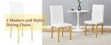 2 piece set of white armless dining chairs brings a touch of elegance and mystery to the dining area W1151132001