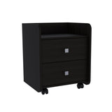 Nightstand 22"H, Two Drawers, Superior Top, Metal Handle, Black B097133085