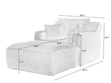 Indoor Single Chaise Sofa, Modern Corduroy Upholstery, No Assembly Required,Comfy Sleeper for Living W2339P477807