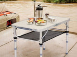 Outdoor Folding Camping Table, 2ft Portable Pinic Table with 3 Adjustable Height, Small Aluminum 11203200