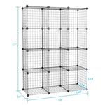 ZUN 12-Cube Organizer Cube Storage Storage Shelves Wire Cube Storage Origami Shelves Metal Grid 82647882