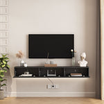 ZUN Floating TV Stand Wall Mounted with 16 Color LEDs,69" Modern TV Stand, Floating TV Cabinet 24209978