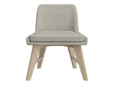 Studio Dining Chair in Linen with White Wash color Solid Wood Legs B127P495087