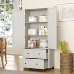 ZUN 70" Tall Kitchen Pantry Storage with 2 Drawers and 3 Shelves, Minimalist Wood Large Storage W2557P167887