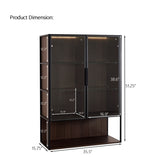 51.2'' Tall Lighted Display Cabinet with Tempered Glass Door, Metal Frame LED Curio Cabinet, Modern N845P261777D