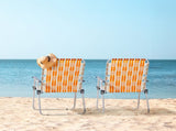 Set of 2 Webbed Folding Beach Chairs, Outdoor Patio Lawn Foldable Chairs for Camping Fishing Yard 42091416