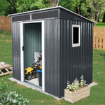 ZUN 6ft x 5ft Outdoor Metal Storage Shed with Window and Transparent plate for Garden, Lawn W540P185298