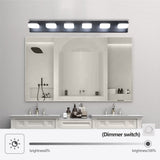 (Same as W1340110609/L2015) Modern 6-Light Black LED Vanity Mirror Light Fixture For Bathrooms And W1340P206830