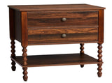 Brown P2 Particleboard with 3D Paper Solid Wood Legs 61*45*68CM 2-Drawer with Lower Divider 37845828