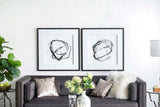 Set of 2 Modern Abstract Wall Art, Square Framed Wall Art, 31.5" x 31.5" W2078130287