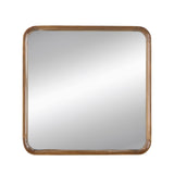 ZUN 32"x32" Square Mirror with Wood Frame, Wall Mirror for Living Room Bathroom Entryway W2078126453