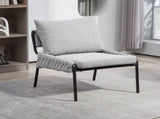 Modern Accent Lounge Chair with Braided Upholstery and Metal Frame, Comfortable Armchair for Living W2215P252346