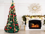 7 FT Fully Decorated Pre-lit Christmas Tree, Pop Up Artificial Xmas Tree with 200 Warm Lights Remote 00697986
